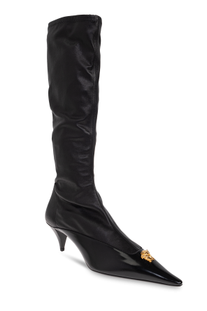 Versace Botas de cuero de tacón