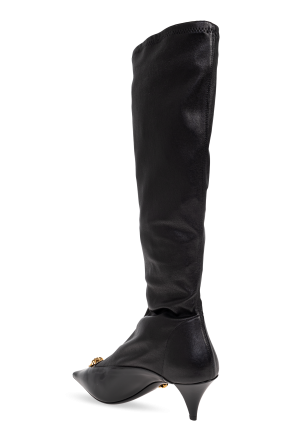 Versace Botas de cuero de tacón