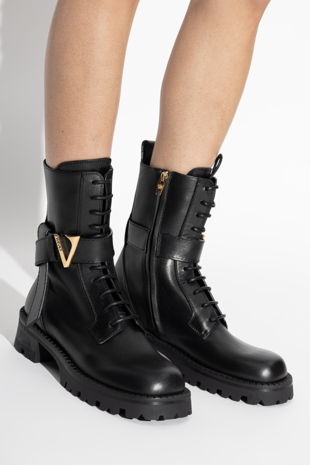 Versace Leather knee-high boots