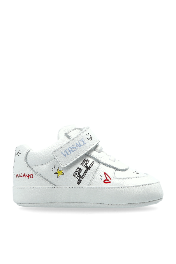 Leather shoes with print od Versace Kids