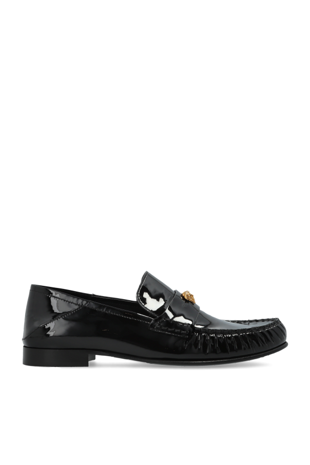 Leather loafers with a Medusa head od Versace