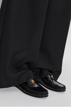 Leather loafers with medusa head od Versace