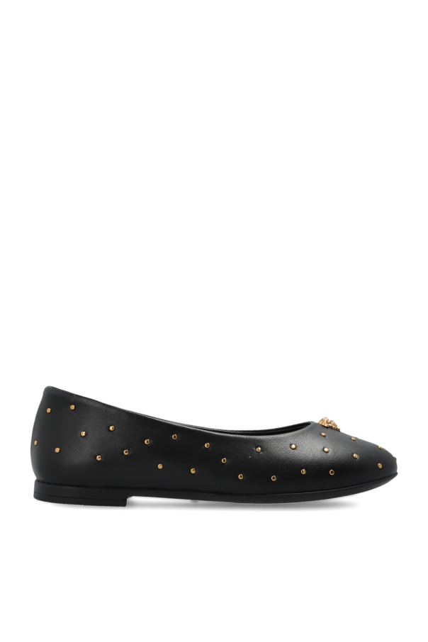 Leather ballerinas with appliqués od Versace Kids