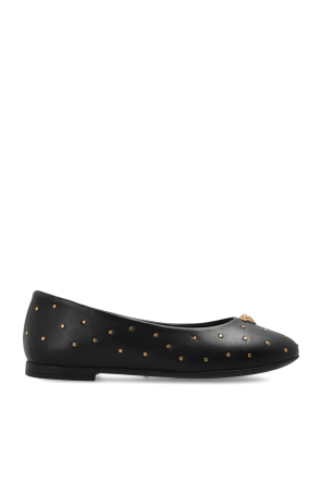 Leather ballerinas with appliqués