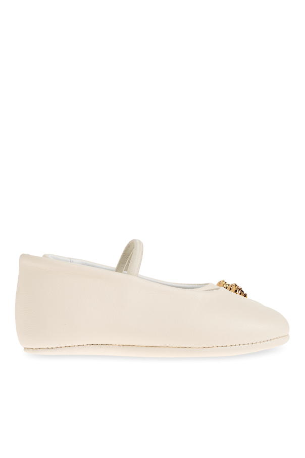 Leather ballet flats od Versace Kids