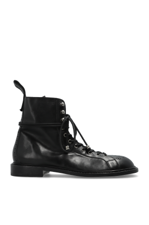 Leather shoes with perforation