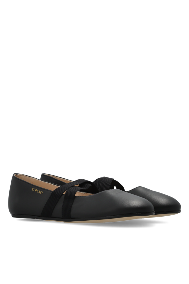 Versace Kids Leather ballerinas