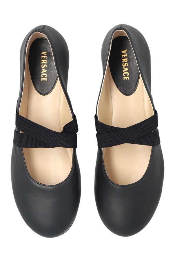 Versace Kids Leather ballerinas