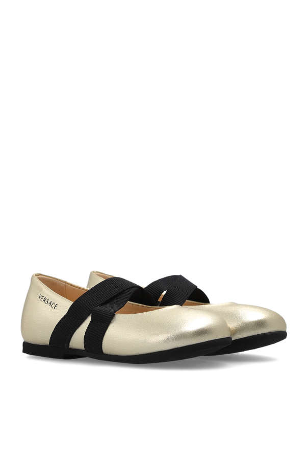 Versace Kids Leather ballerinas