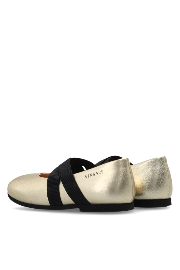 Versace Kids Leather ballerinas