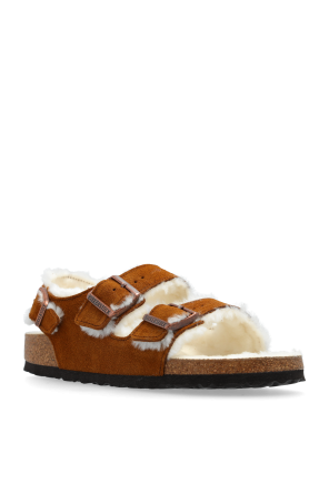 Birkenstock Birkenstock `Milano Suede Shearling` Sandals