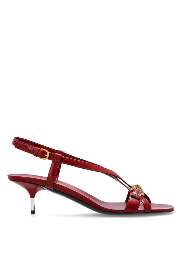 Leather heeled sandals od Versace