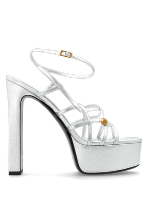 Leather wedge sandals