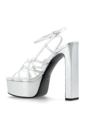 Versace Leather wedge sandals