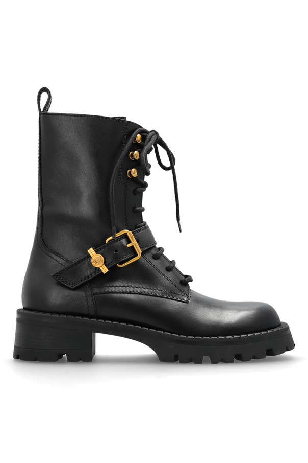 Leather ankle boots with Medusa head od Versace