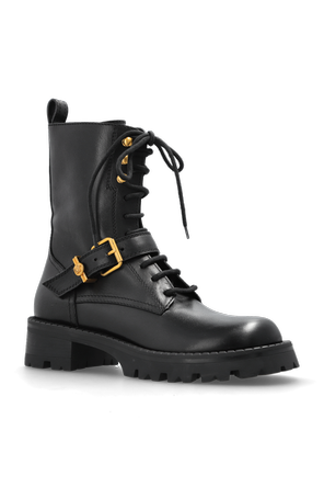 Versace Leather ankle boots with Medusa head