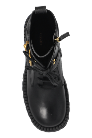 Versace Leather ankle boots with Medusa head