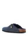 Birkenstock NAVY BLUE Slides Boston Big Buckle Shearling