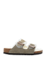Birkenstock Kids GREY Birkenstock Kids 'Arizona Shearling Kids' Slides