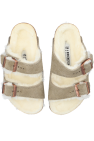 Birkenstock Kids GREY Birkenstock Kids 'Arizona Shearling Kids' Slides