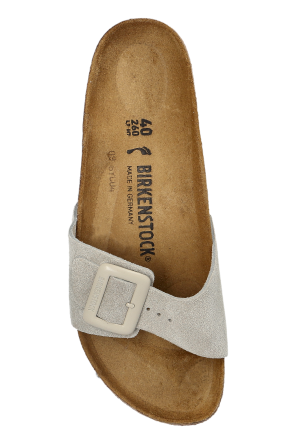 Birkenstock 'Madrid Cushion Buckle Suede' slides