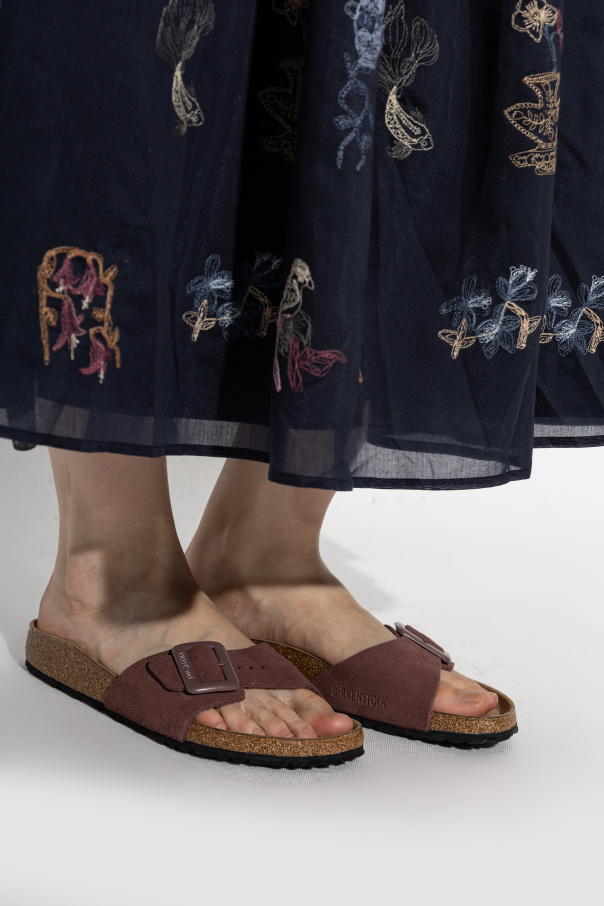 Birkenstock ‘Madrid Cushion Buckle Suede’ slides
