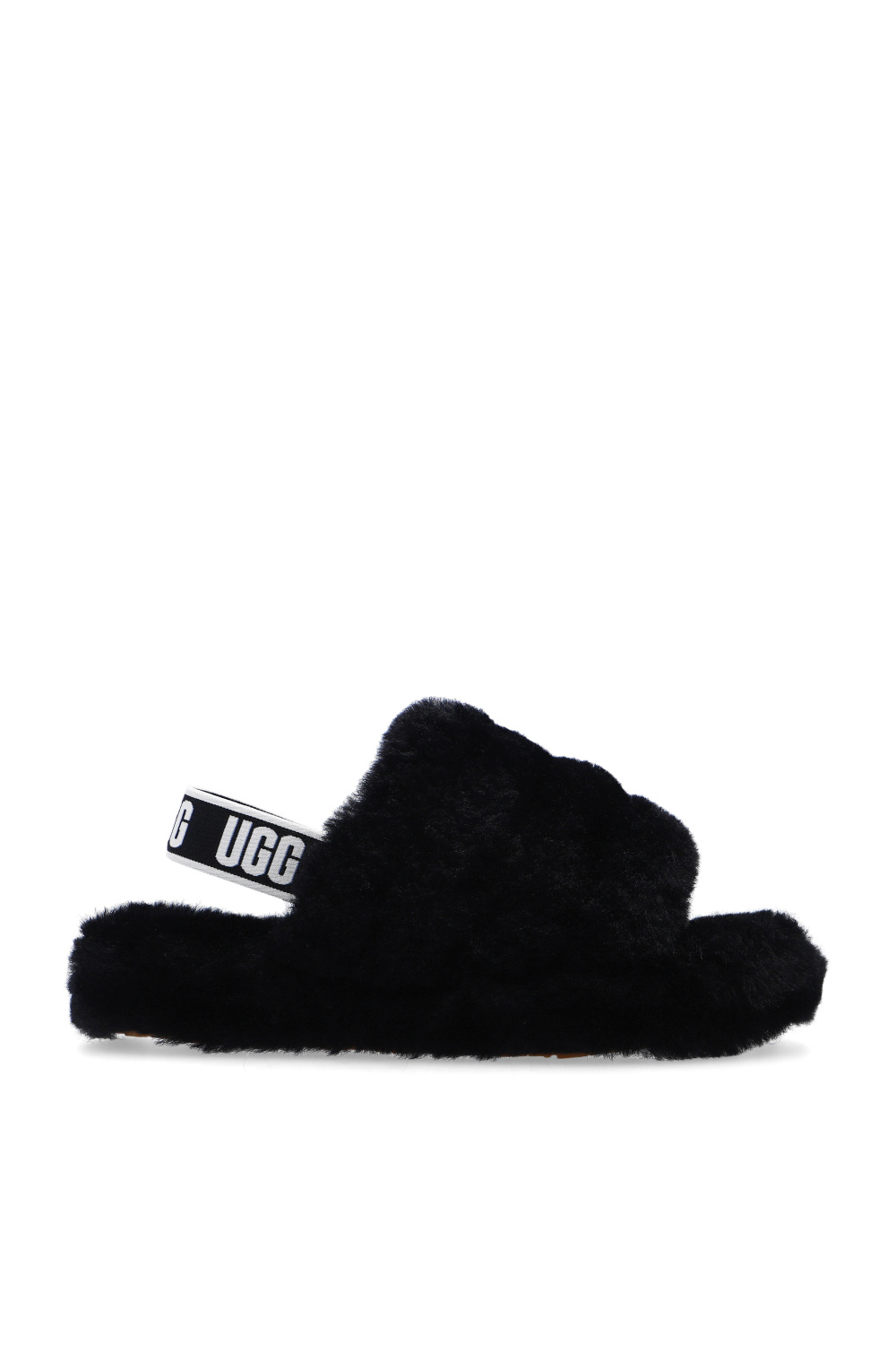 ugg Black Kids ‘Fluff Yeah’ shearling sandals