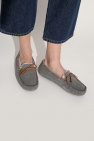 UGG GREY ‘Dakota’ fur-trimmed moccasins