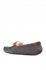 UGG GREY ‘Dakota’ fur-trimmed moccasins