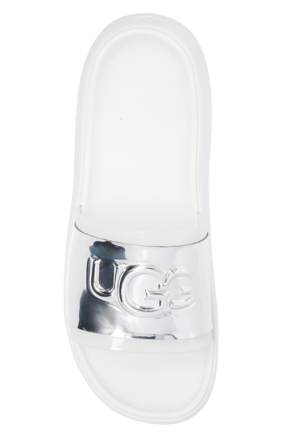 silver ugg slides
