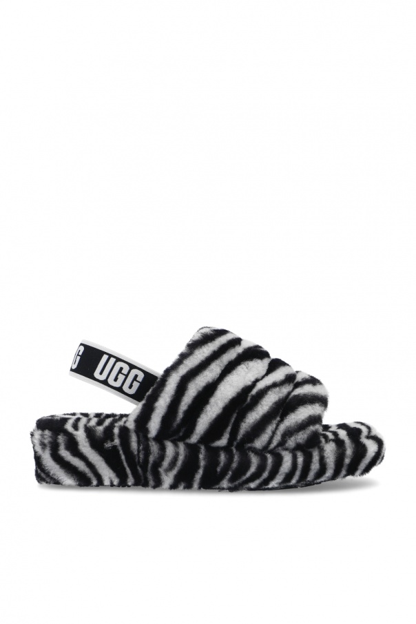 UGG ‘W Fluff Yeah Slide Zebra’ fur sandals
