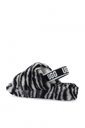 UGG ‘W Fluff Yeah Slide Zebra’ fur sandals