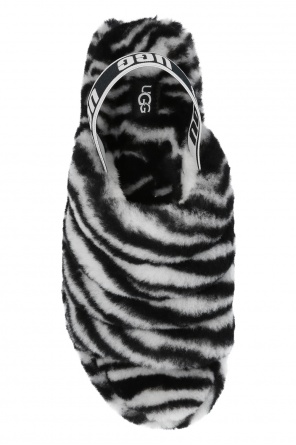 UGG ‘W Fluff Yeah Slide Zebra’ fur sandals