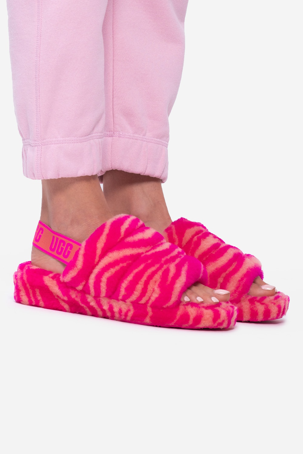 ugg pink zebra slippers