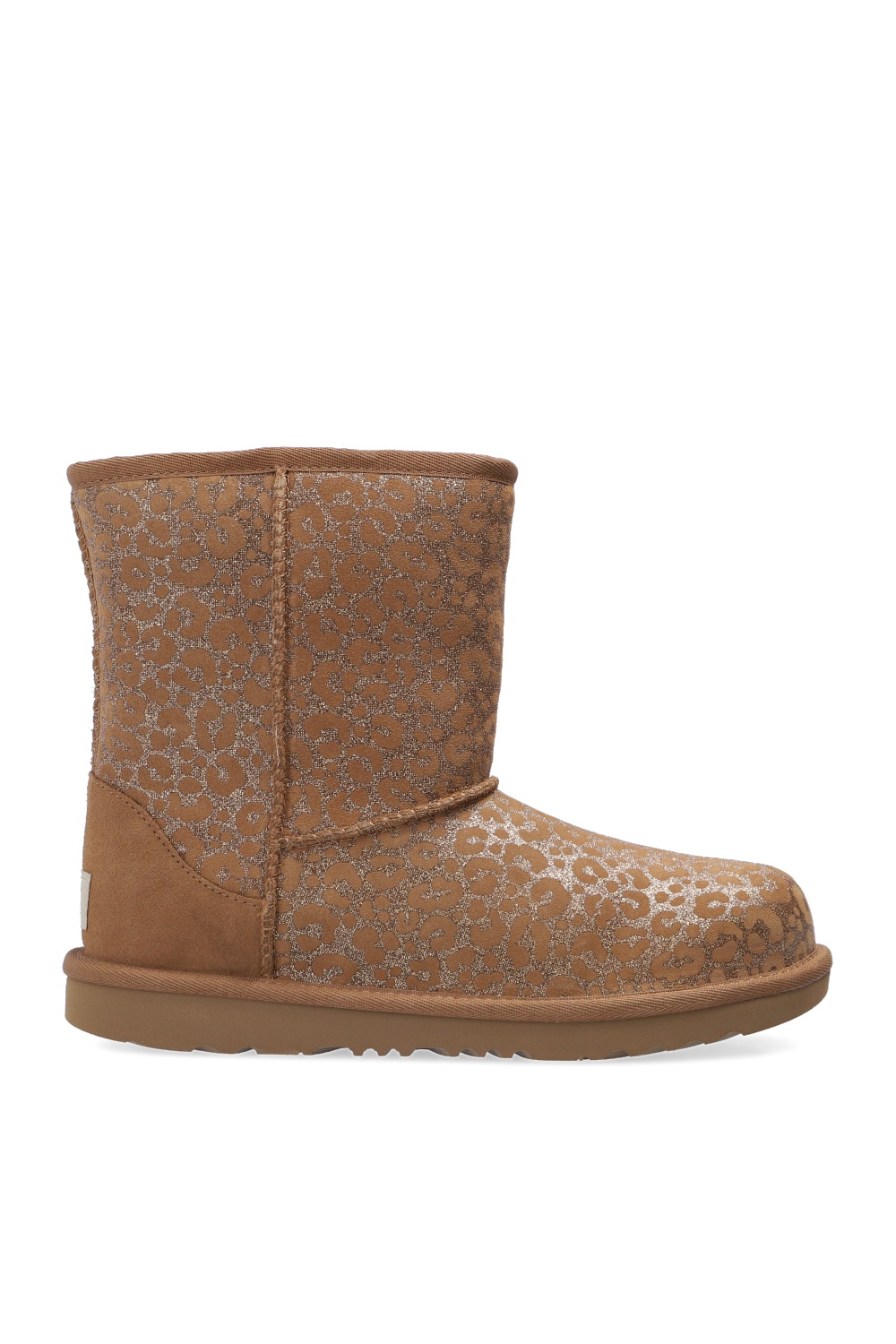 UGG Kids ‘T-Classic II Glitter Leopard’ snow boots