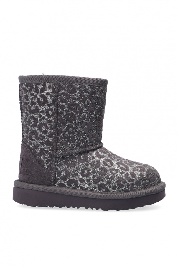 UGG Kids ‘T-Classic II Glitter Leopard’ snow boots