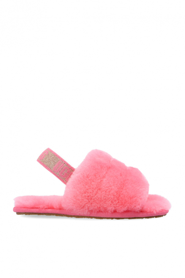 ugg Pink Kids ‘Fluff Yeah’ shearling sandals