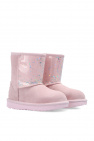 UGG Kids ‘T Classic II Clear Glitter’ suede snow boots