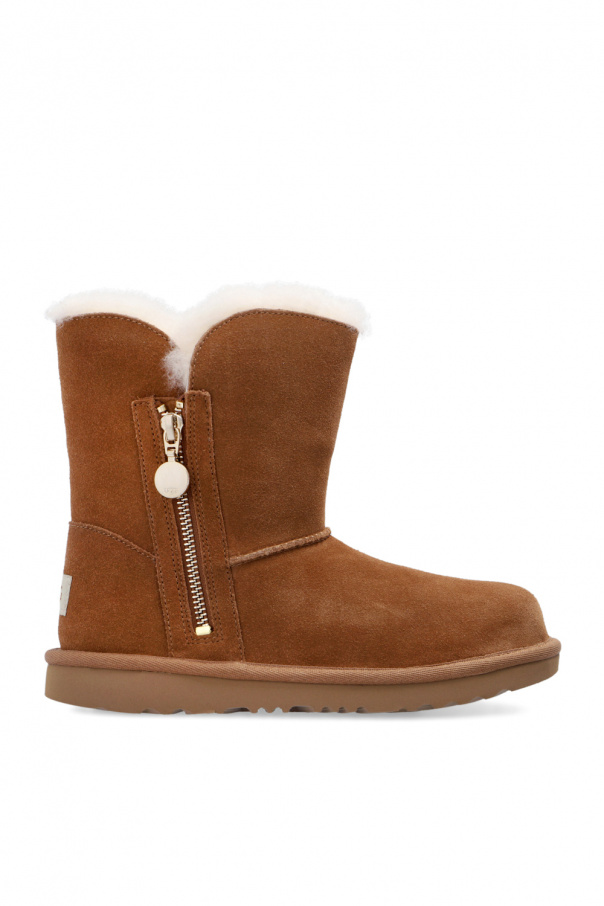 UGG Kids ‘ Bailey Zip Short’ suede snow boots