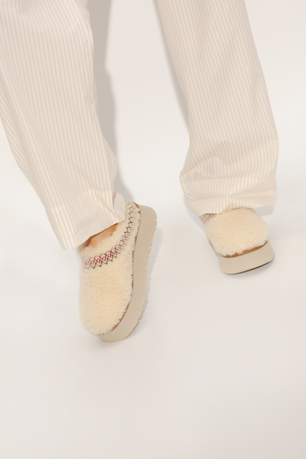 ugg Black ‘Tazz Braid’ platform slippers