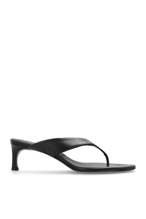 Leather heeled mules