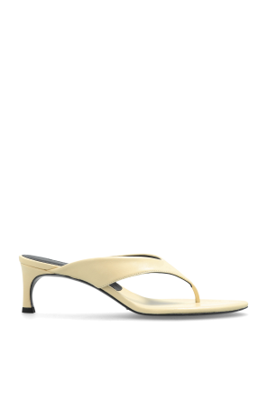 Leather heeled mules