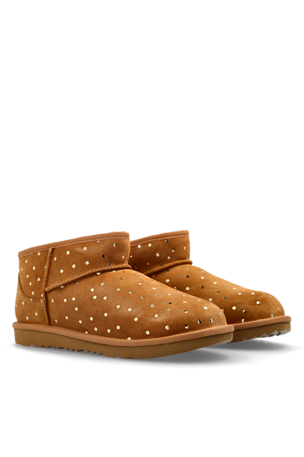 UGG Kids Зимни ботуши ‘Classic Ultra Mini Shiny Dots’ от велур