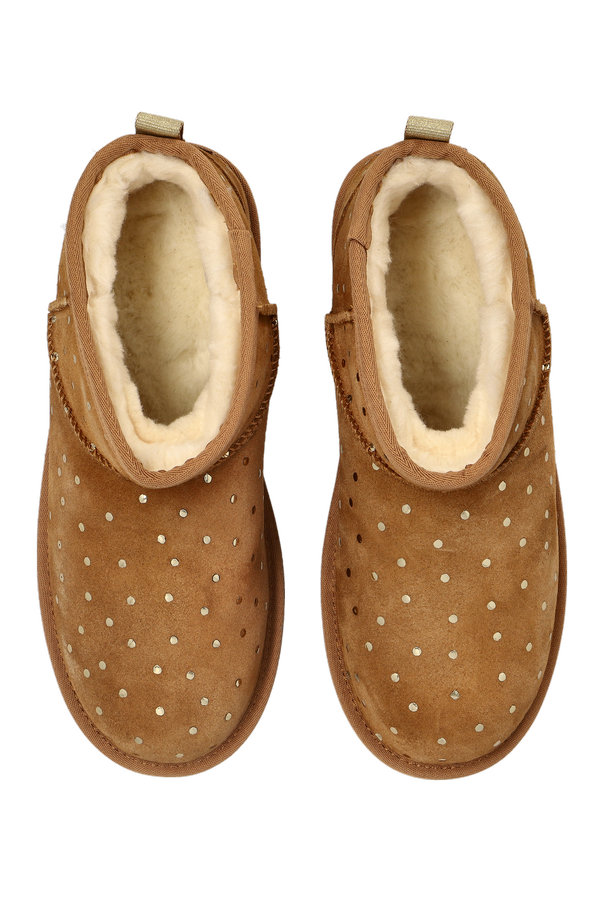 UGG Kids Зимни ботуши ‘Classic Ultra Mini Shiny Dots’ от велур