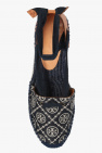 Tory Burch NAVY BLUE ‘T Monogram’ wedge espadrilles