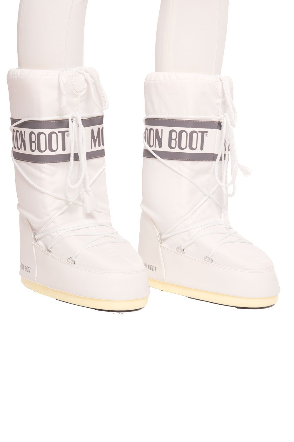 Moon Boot 'LACOSTE Sneaker bassa 'COURT CAGE' bianco lana pietra verde