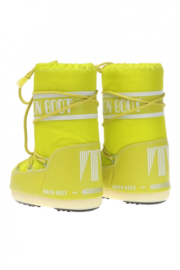 FAMOUS Midi Blok Heel Boots PYTHON PRINT TAUPE 'Classic Nylon' snow boots