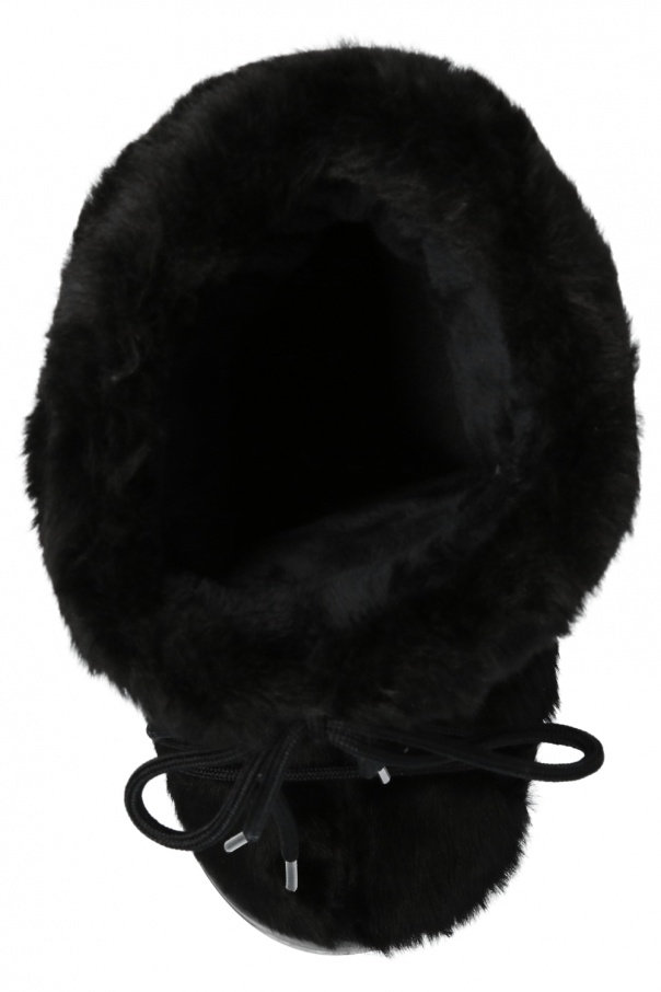 Moon Boot Black Faux Fur Classic, Footwear