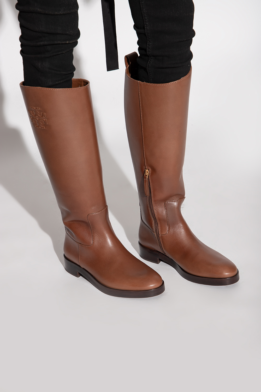 Brown Leather boots Tory Burch - Vitkac Slovakia