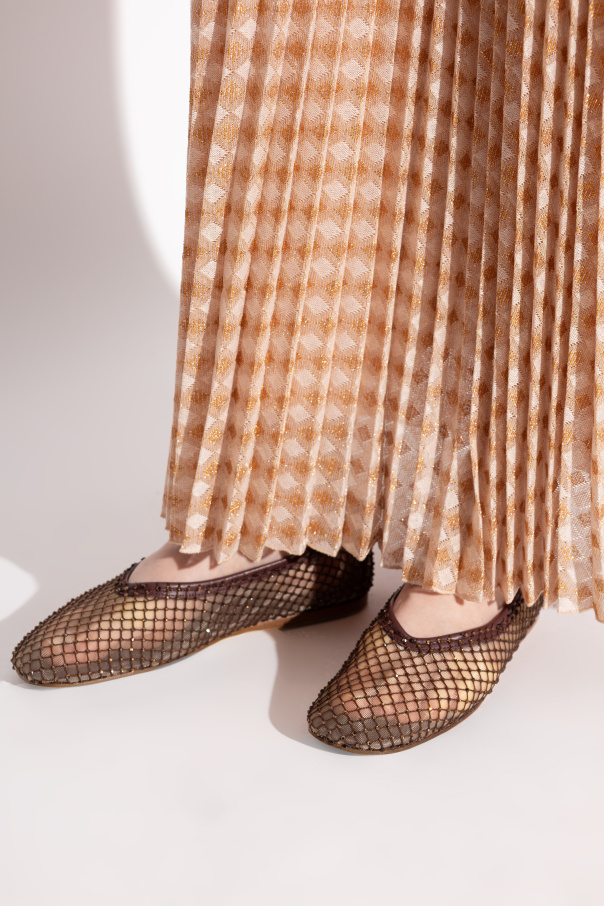forte_forte Ballet flats with shimmering crystals